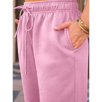 AUTOMET Women's Fleece Lined Wide Leg Sweatpants