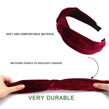 Jaciya Headbands for Women 10 Pack Velvet Knotted Turban Headband Wide Hairbands Girls Hair Accessories Diademas para Mujer