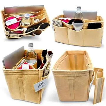 AlgorithmBags design for LV Neverfull NF GM Luxury Purse Organizer Insert Shaper Liner Divider, Tan