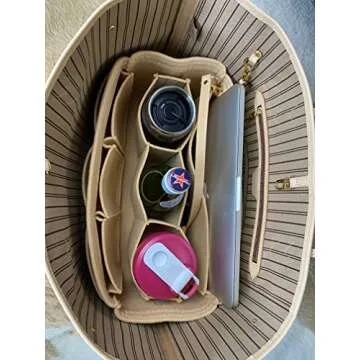 AlgorithmBags design for LV Neverfull NF GM Luxury Purse Organizer Insert Shaper Liner Divider, Tan