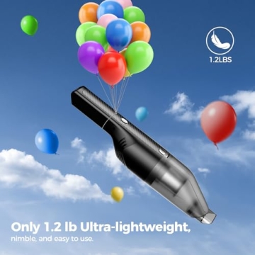 Handheld Vacuum Cordless -Car Vacuum Portable Cordless Cleaner with 11000Pa Powerful Suction,1.2lbs ...