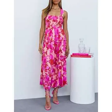 PRETTYGARDEN Boho Summer Maxi Dress - Halter Neck Style