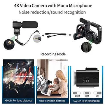 ORDRO 4K Video Camera Camcorder AC5 UHD Camcorder with 12x Optical Zoom 3.1" IPS HD 1080P 60FPS Digital WiFi Vlog Camera Camcorder with Microphone, Video Light, Wide Angle Lens and 64G Card