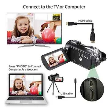 ORDRO 4K Video Camera Camcorder AC5 UHD Camcorder with 12x Optical Zoom 3.1" IPS HD 1080P 60FPS Digital WiFi Vlog Camera Camcorder with Microphone, Video Light, Wide Angle Lens and 64G Card