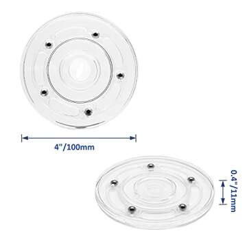 Zorveiio 2Pcs 4” Clear Acrylic Turntable Organizer, Rotating Organizer Swivel Plate for Bathroom Kitchen Cabinet Table Spice Rack Cake Pantry