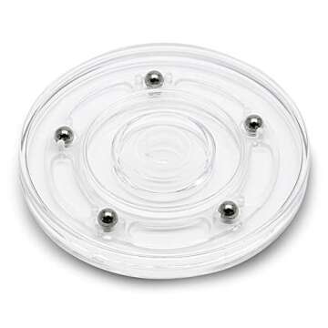Zorveiio 2Pcs 4” Clear Acrylic Turntable Organizer, Rotating Organizer Swivel Plate for Bathroom Kitchen Cabinet Table Spice Rack Cake Pantry