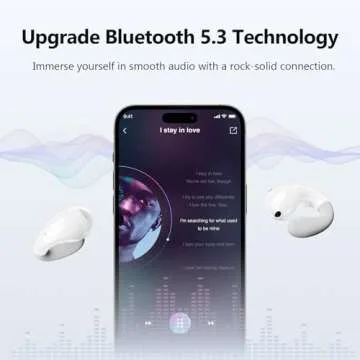 VNMN Open Ear Clip On Earbuds Bluetooth 5.3 Wireless Earbuds, Lightweight Comfort Bone Conduction Headphones with 36 Hours Smart Digital Display Waterproof Sport Ear Buds Fit Running, Workout, White