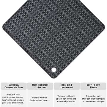 Smithcraft Silicone Trivet Mats - Durable & Stylish Hot Pads