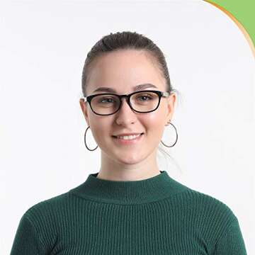 LifeArt Blue Light Blocking Glasses, Anti Eyestrain, Computer Reading Glasses, Gaming Glasses, TV Glasses for Women Men, Anti Glare (Black, No Magnification)