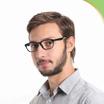 LifeArt Blue Light Blocking Glasses, Anti Eyestrain, Computer Reading Glasses, Gaming Glasses, TV Glasses for Women Men, Anti Glare (Black, No Magnification)