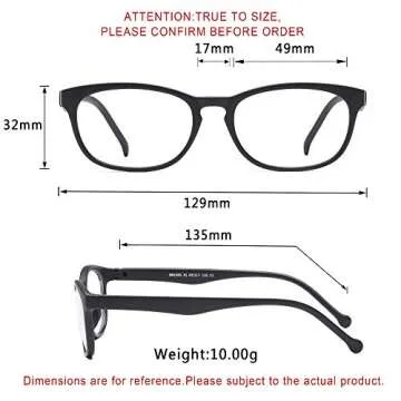 LifeArt Blue Light Blocking Glasses, Anti Eyestrain, Computer Reading Glasses, Gaming Glasses, TV Glasses for Women Men, Anti Glare (Black, No Magnification)