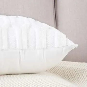 MADIZZ Plush Wool White Throw Pillow Covers - Set of 2