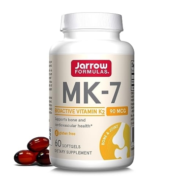 Jarrow Formulas MK-7 90 mcg - Bioactive Form of Vitamin K2 - 60 Servings (Softgels) - For Bone & Car...