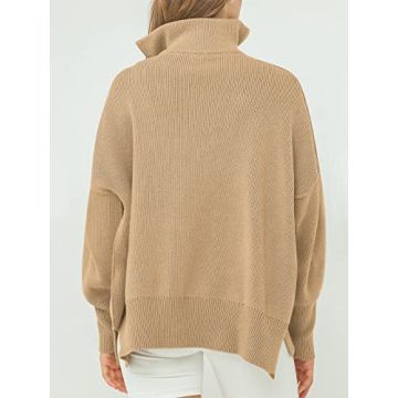 ANRABESS Women's Stylish Oversized Zip-Up Sweater 2024