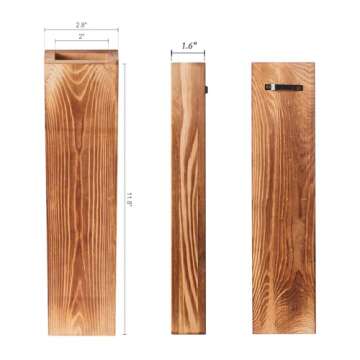 Mokof 4-Pack Wood Wall Planters for Fake Plants and Dried Flowers - Boho Farmhouse Wall Decor for Living Room, Bedroom, Bathroom, Office - Wood Wall Vases Hold Faux Eucalyptus Stems for Home Decor