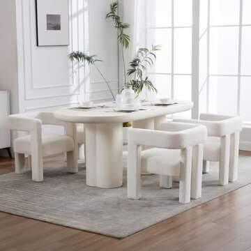 GNIXUU Modern Dining Chairs Set of 4, Upholstered Barrel Accent Chair, Comfy Side Chair Lounge Armch...