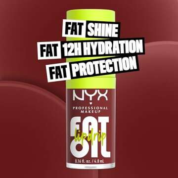 NYX PROFESSIONAL MAKEUP Fat Oil Lip Drip, Moisturizing Lip Oil Gloss, Vegan Tinted Formula, Up to 12...