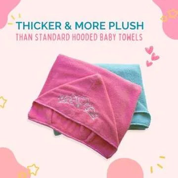 Princess Baby Bath Towel [Pink] Hooded Toddler Towels For Girls Up to 10 Years - Oversized Baby Towel With Super Absorbent 100% Cotton - Soft and Cozy Beach Towel - Full Coverage Kids Bath Towel