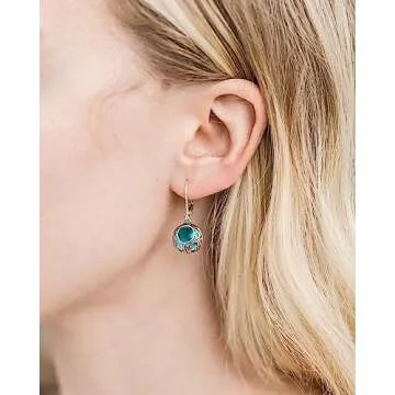 Vintage Handmade Glass Earrings Eco Friendly Gift for Her