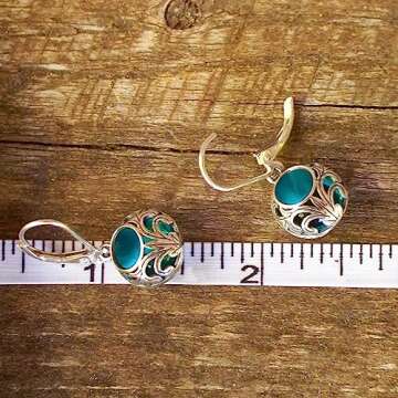 Bottled Up Designs Handmade Vintage Lace Leverback Earrings, Sterling Silver, Eco Friendly, Made in USA, Birthday Gifts, Mothers Day, Women, Anniversary (Mason Jar (Aqua))