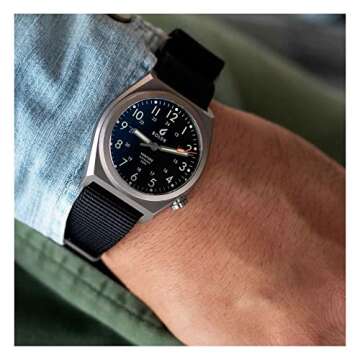 BOLDR Venture Automatic Watch for Men, 38mm Titanium Case, Nylon Strap, Water Resistant 200m - Carbon Black