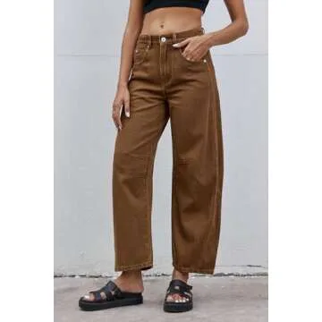 GREAIDEA Mid Rise Wide Leg Baggy Jeans for Women