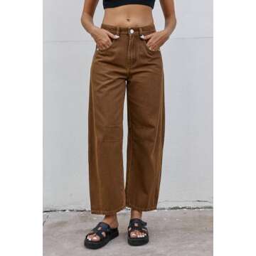 GREAIDEA Mid Rise Wide Leg Baggy Jeans for Women