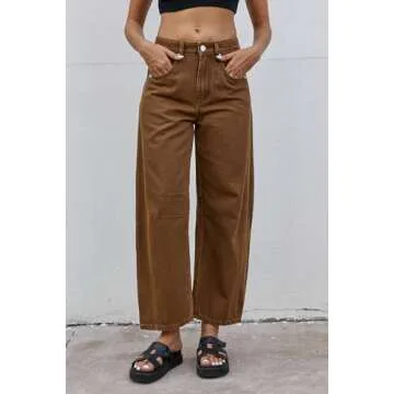 GREAIDEA Mid Rise Wide Leg Baggy Jeans for Women