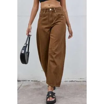 GREAIDEA Mid Rise Wide Leg Baggy Jeans for Women