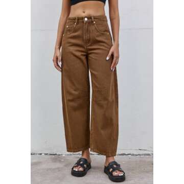 GREAIDEA Mid Rise Wide Leg Baggy Jeans for Women