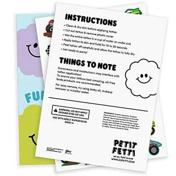 xo, Fetti Monster Truck Party Supplies Temporary Tattoos - 42 Metallic Styles | Trucks, Big Cars, Finish Lines + Flames