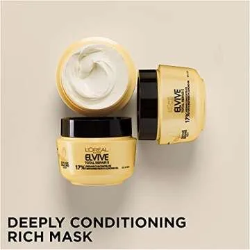 L'Oreal Paris Hair Care Elvive Total Repair 5 Damage Erasing Balm, Conditioning Hair Mask for Damaged Hair, with Almond and Protein, 8.5 fl; oz, (Pack of 2)