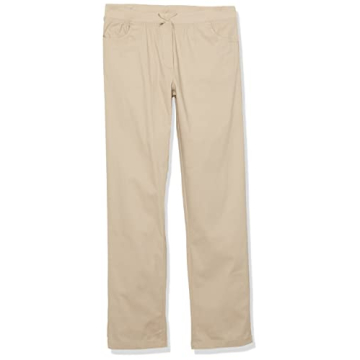 Nautica Girls School Uniform Skinny Fit Stretch Twill Pants, Khaki Pull-on, 2T US