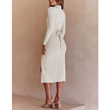 Stunning KEIYAA Bodycon Slit Sweater Dress for Women