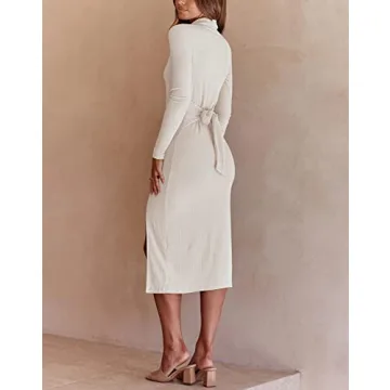 Stunning KEIYAA Bodycon Slit Sweater Dress for Women