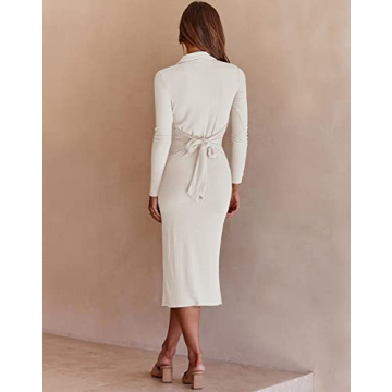 Stunning KEIYAA Bodycon Slit Sweater Dress for Women