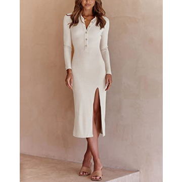 Stunning KEIYAA Bodycon Slit Sweater Dress for Women