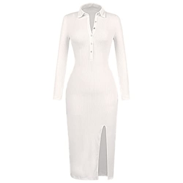 Stunning KEIYAA Bodycon Slit Sweater Dress for Women