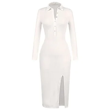 Stunning KEIYAA Bodycon Slit Sweater Dress for Women