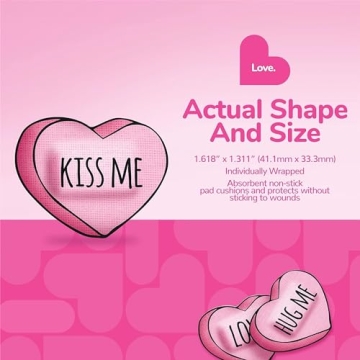 Fun Valentine Heart Bandages for Kids Latex-Free First Aid