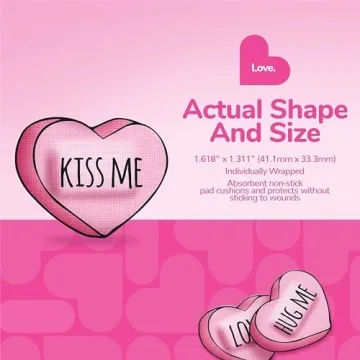 Fun Valentine Heart Bandages for Kids Latex-Free First Aid