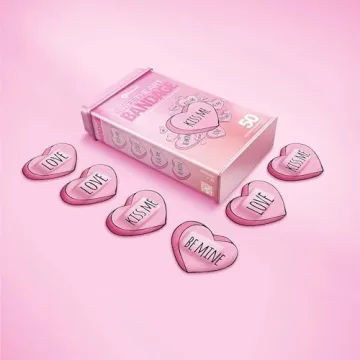 Fun Valentine Heart Bandages for Kids Latex-Free First Aid
