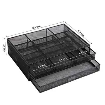 Monitor Stand Riser with Drawer Mesh Metal Desk Organizers Accessories PC Printer Holder with Pull Out Drawer Organizer, Laptop, Notebook,Office Supplies for Computer