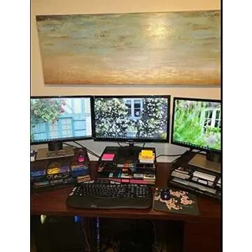 Monitor Stand Riser with Drawer Mesh Metal Desk Organizers Accessories PC Printer Holder with Pull Out Drawer Organizer, Laptop, Notebook,Office Supplies for Computer