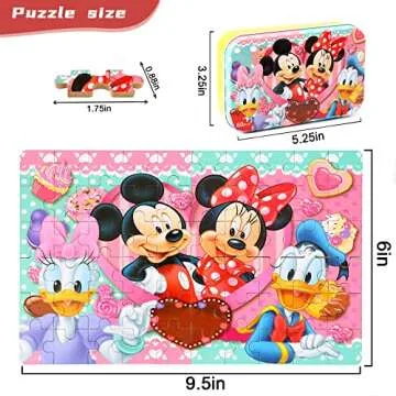 MZZOTOY Puzzles for Kids Ages 4-8, 60 Pieces Puzzles for Kids Ages 3-5 in a Metal Box Jigsaw Puzzles...
