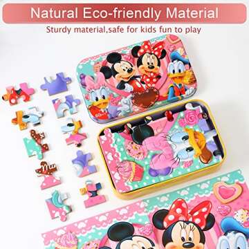 MZZOTOY Puzzles for Kids Ages 4-8, 60 Pieces Puzzles for Kids Ages 3-5 in a Metal Box Jigsaw Puzzles Girls and Boys Educational Puzzlese Toys Gifts