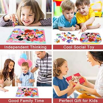 MZZOTOY Puzzles for Kids Ages 4-8, 60 Pieces Puzzles for Kids Ages 3-5 in a Metal Box Jigsaw Puzzles Girls and Boys Educational Puzzlese Toys Gifts