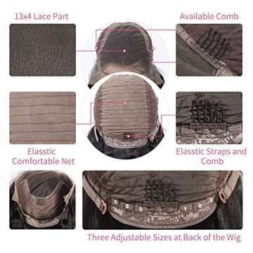 soHygge 13x4 Lace Front Wigs Human Hair 24 Inch Lace Front Wigs Pre Plucked with Baby Hair 180% Density Glueless Human Hair Wigs for Women HD Transparent Lace Frontal Wigs Natural Black