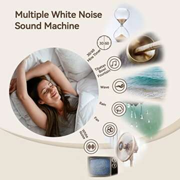 Vivilumens Birthday Gifts for Women, 5 in 1 Bedside Lamps with Wireless Charger Bluetooth Speaker Wh...