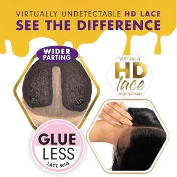 Sensationnel Butta lace wigs - unit 5 extra wide 5 inch deep parting synthetic preplucked hairline glueless lacefront (T4/HONEYBLONDE)